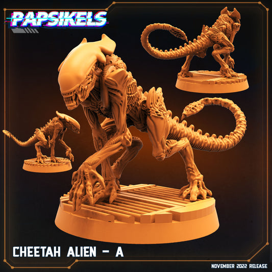 Cheetah Alien -  Resin Miniature Miniature - Sci- Miniature - Papsikel - Tabletop Miniature - D&D  Resin Miniature - Papsikel