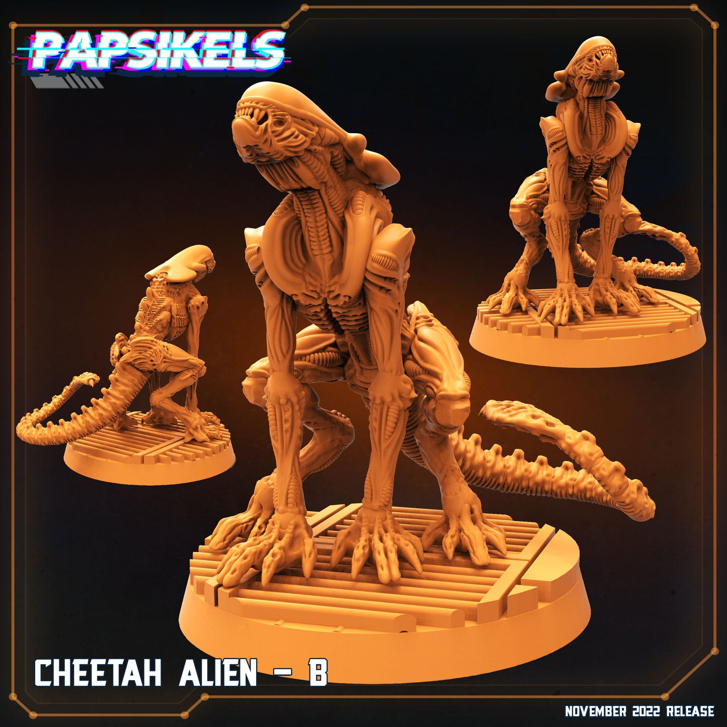 Cheetah Alien -  Resin Miniature Miniature - Sci- Miniature - Papsikel - Tabletop Miniature - D&D  Resin Miniature - Papsikel