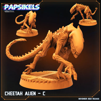 Cheetah Alien -  Resin Miniature Miniature - Sci- Miniature - Papsikel - Tabletop Miniature - D&D  Resin Miniature - Papsikel