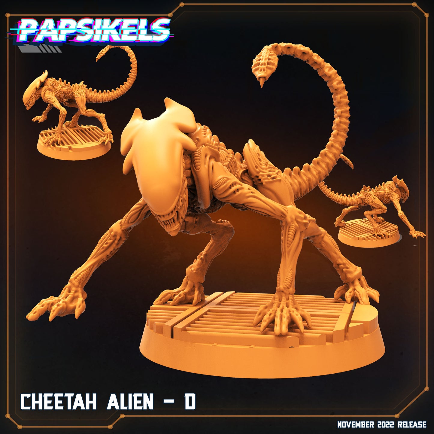 Cheetah Alien -  Resin Miniature Miniature - Sci- Miniature - Papsikel - Tabletop Miniature - D&D  Resin Miniature - Papsikel