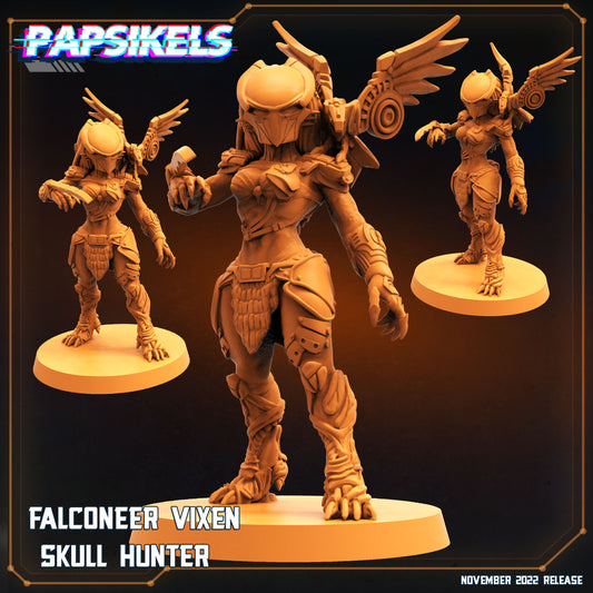 Falconeer Vixen Skull Hunter - 3D Printed Miniature - Sci- Miniature - Tabletop Miniature - D&D - Papsikel