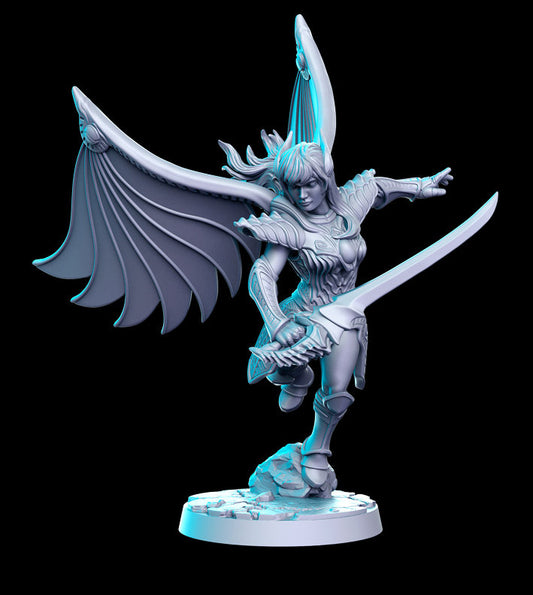 Rose Winged - 3D Printed Miniature - Fantasy Miniature -Tabletop  Miniature  - D&D - warhammer - RN Estudio