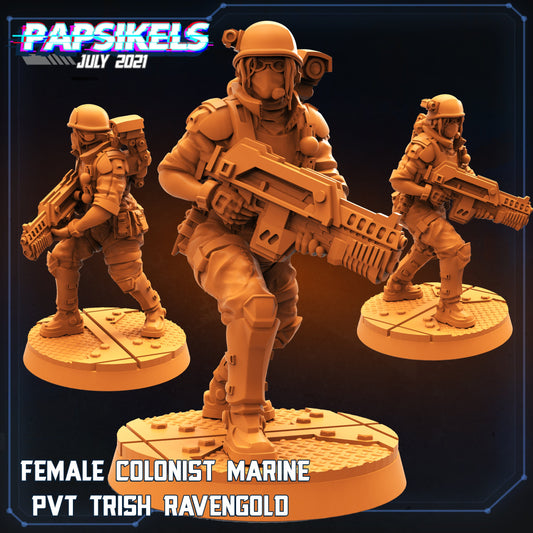 Female Colonist Tris - Resin Miniature - Tabletop miniature - Fantasy Miniature - 32mm - D&D Sci-fi Miniature - Papsikel