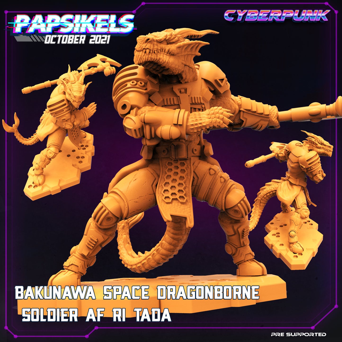 Bakunawa Sfri Data -  Resin Miniature - Tabletop  miniature - Fantasy Miniature - 32mm - D&D Sci-fi Miniature - Papsikel