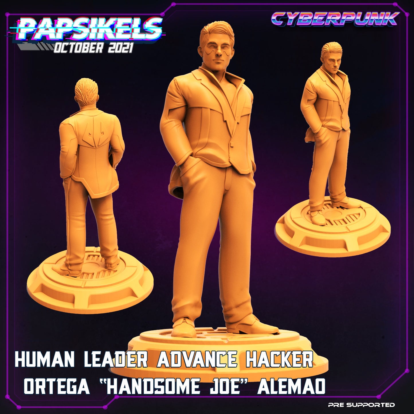 Human Leader Ortega - Resin Miniature - Tabletop miniature - Fantasy Miniature - 32mm - D&D Sci-fi Miniature- Papsikel