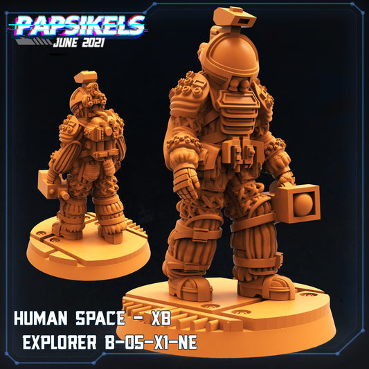Human Space Explorer XB - Resin Miniature - Tabletop miniature - Fantasy Miniature - 32mm - D&D Sci-fi Miniature- Papsikel