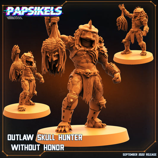 Outlaw Skull Hunter -  Resin Miniature - Tabletop  miniature - Fantasy Miniature - 32mm - D&D -  Sci-fi Miniature- Papsikel