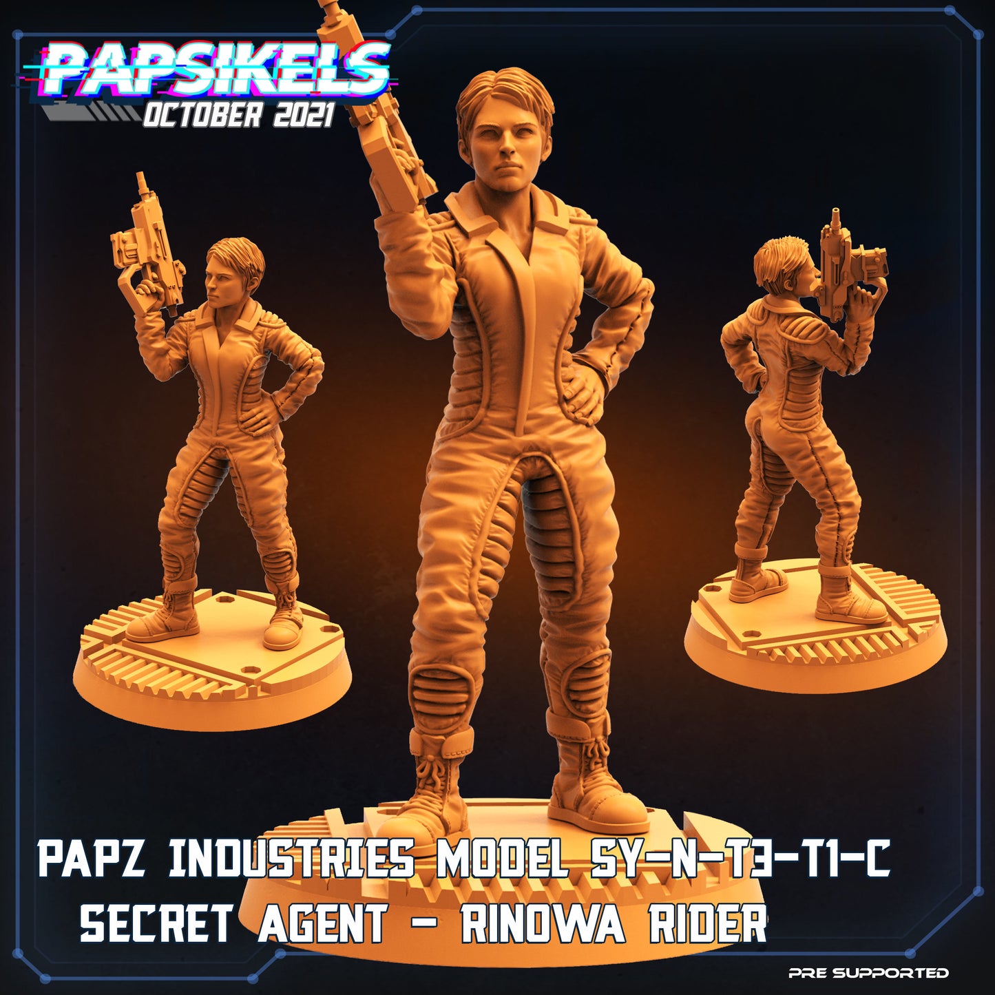 Papz Industrie Rino -  Resin Miniature - Tabletop  miniature - Fantasy Miniature - 32mm - D&D -  Sci-fi Miniature - Papsikel