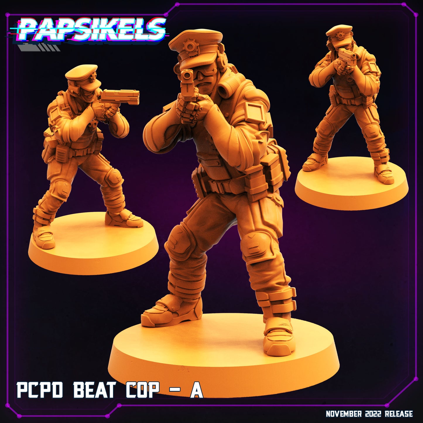 PCPD Beat Cop -  Resin Miniature - Tabletop  miniature - Fantasy Miniature - 32mm - D&D -  Sci-fi Miniature - Papsikel