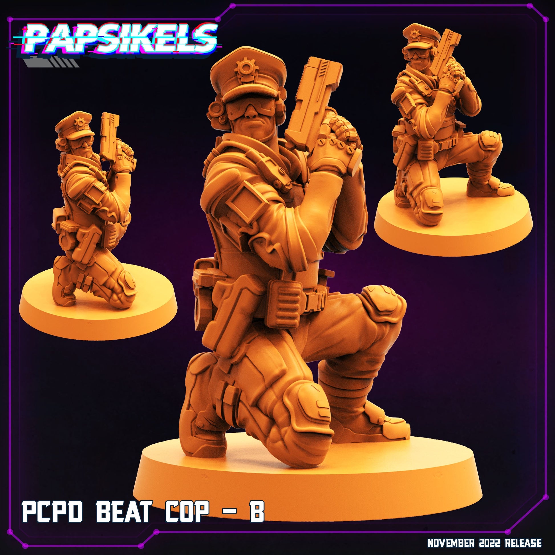 PCPD Beat Cop - Resin Miniature - Tabletop miniature - Fantasy Miniature - 32mm - D&D - Sci-fi Miniature - Papsikel