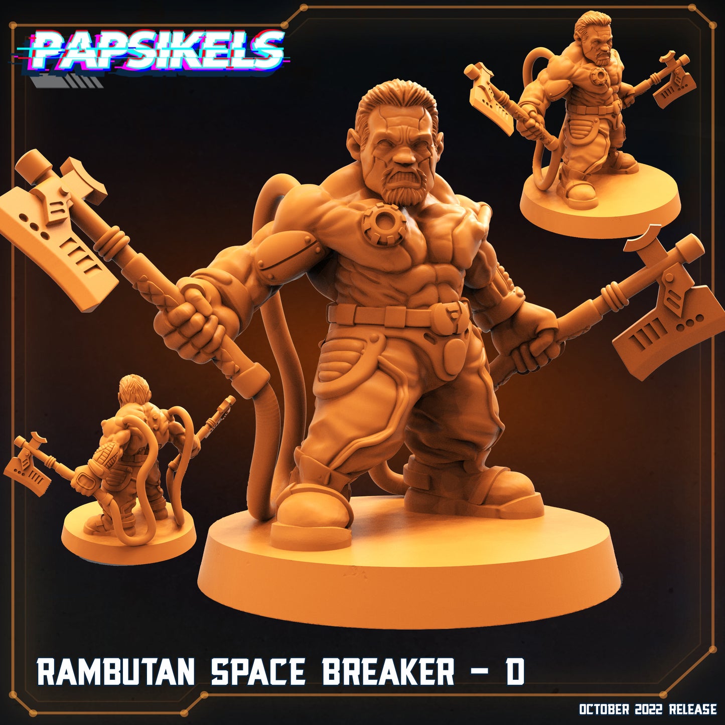 Rambutan Space Breaker D -  Resin Miniature - Tabletop  miniature - Fantasy Miniature - 32mm - D&D -  Sci-fi Miniature - Papsikel