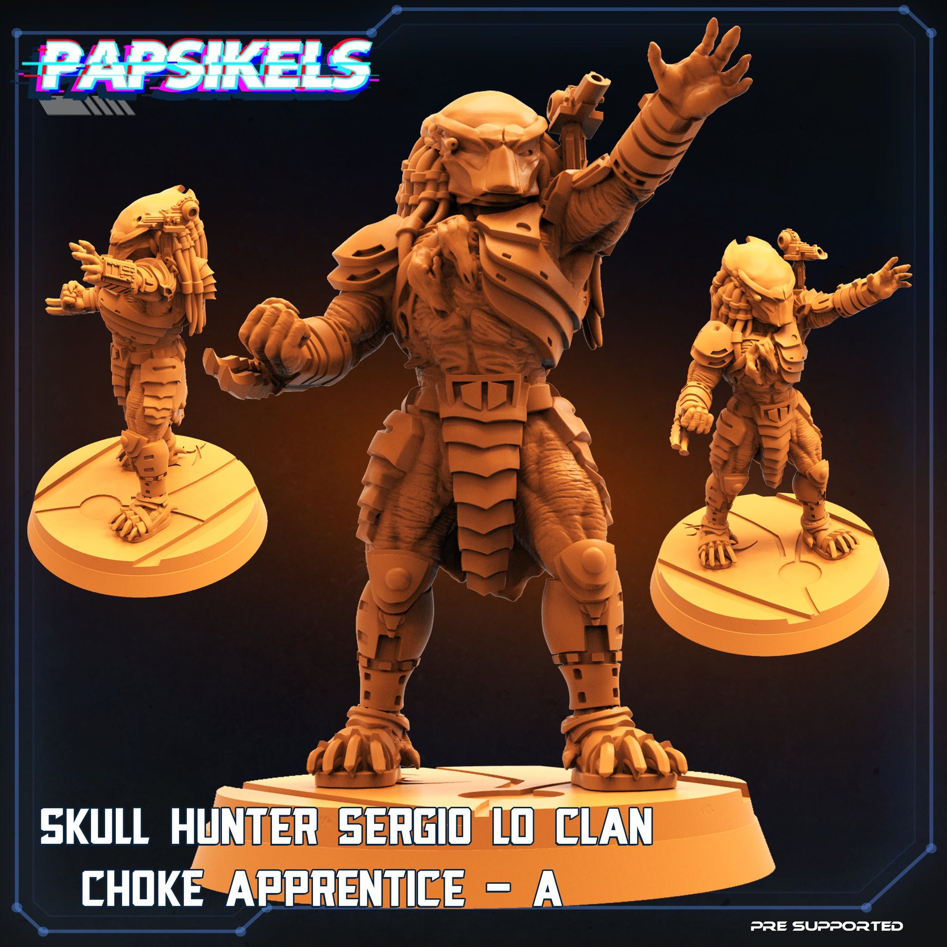 Skull Hunters Sergio Clan - Resin Miniature - Tabletop miniature - Fantasy Miniature - 32mm - D&D - Sci-fi Miniature - Papsikel