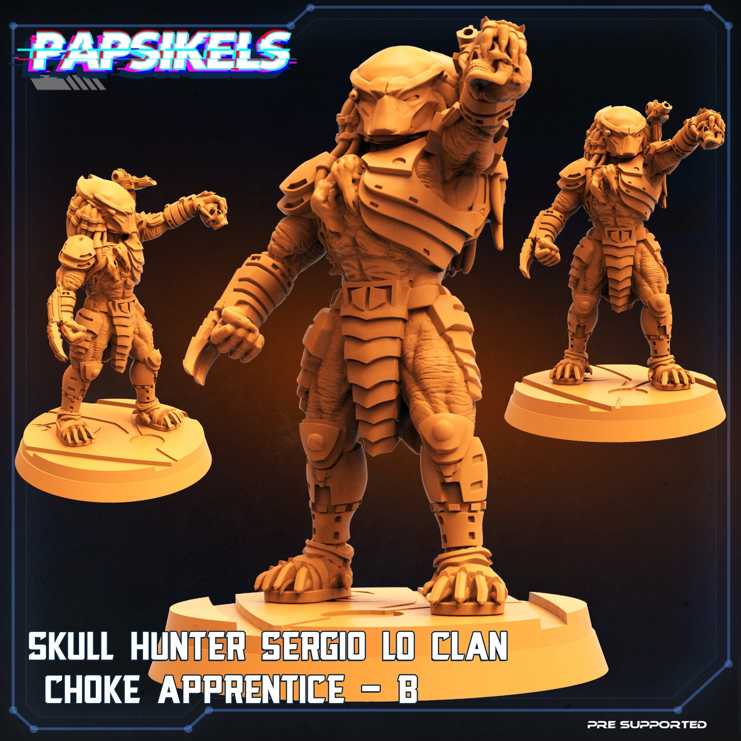 Skull Hunters Sergio Clan - Resin Miniature - Tabletop miniature - Fantasy Miniature - 32mm - D&D - Sci-fi Miniature - Papsikel