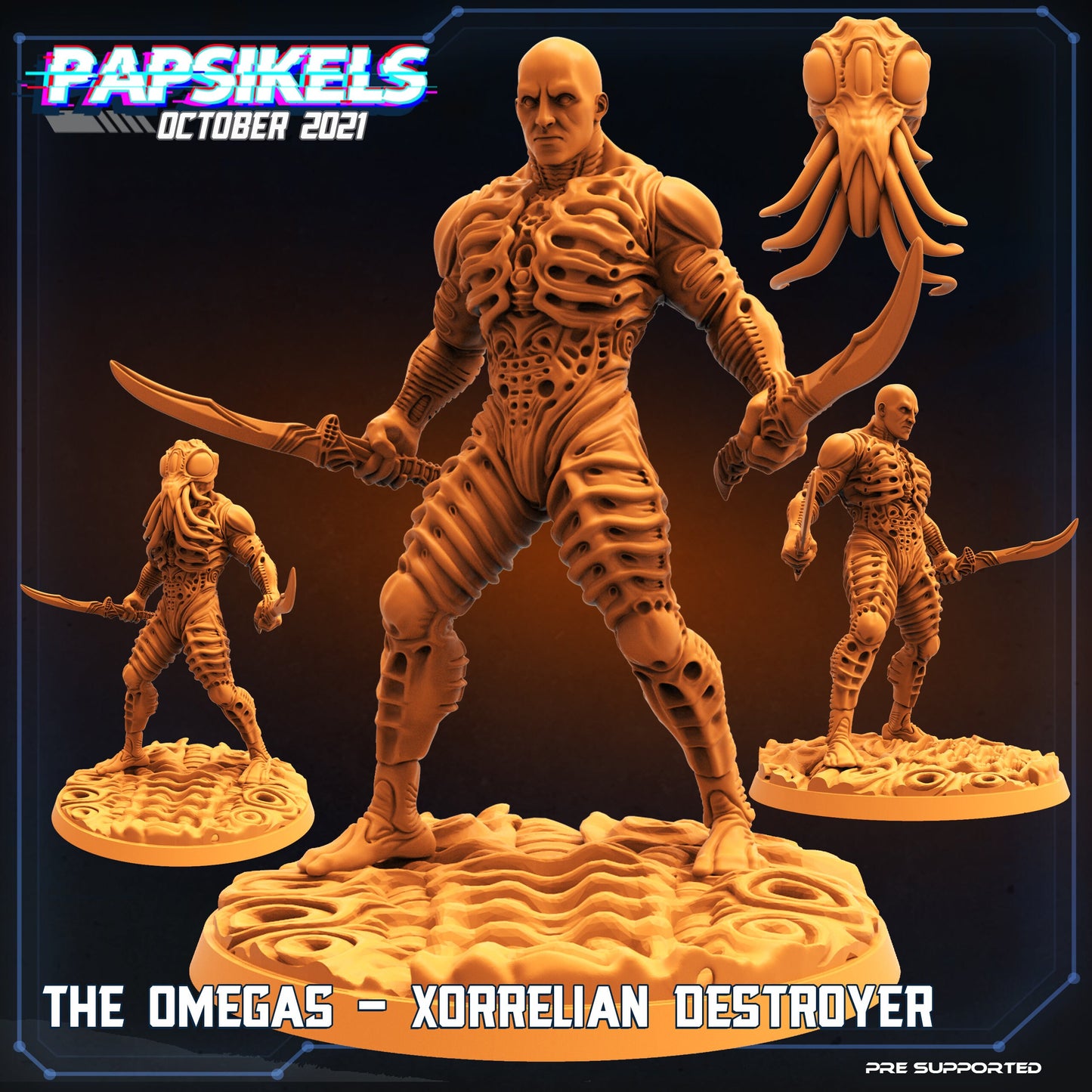 The Omegas Xorrelian destroyer B - Resin Miniature - Tabletop miniature - Fantasy Miniature - 32mm - D&D - Sci-fi Miniature - Papsikel