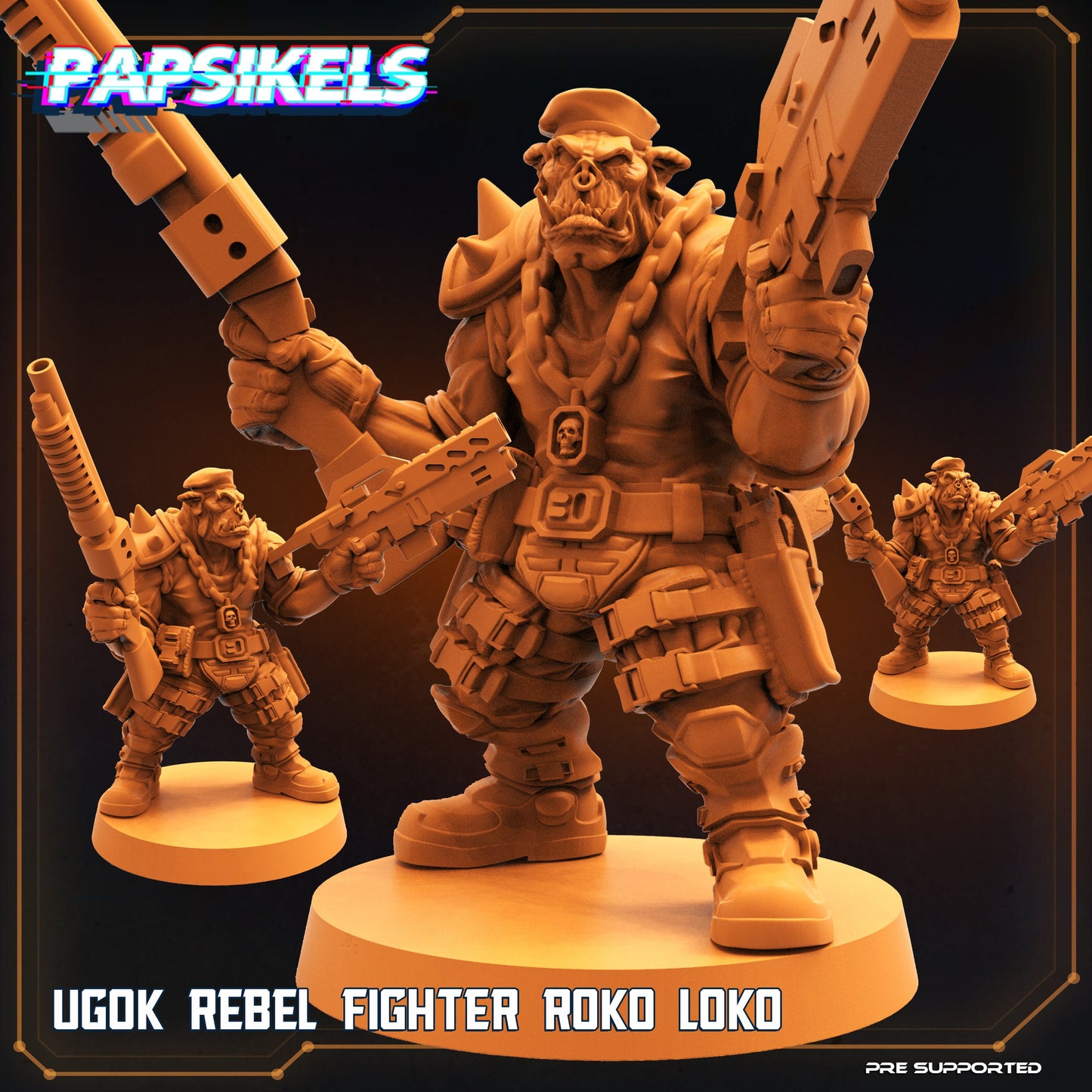 Ugok Rebel Fighter Roko Loko - Resin Miniature - Tabletop miniature - Fantasy Miniature - 32mm - D&D - Sci-fi Miniature - Papsikel