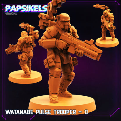 Watanabe Pulse Troopers - Resin Miniature - Tabletop miniature - Fantasy Miniature - 32mm - D&D - Sci-fi Miniature - Papsikel
