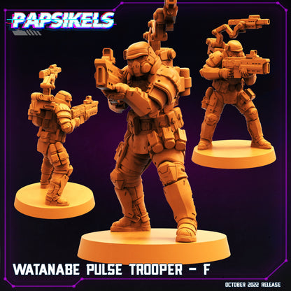 Watanabe Pulse Troopers - Resin Miniature - Tabletop miniature - Fantasy Miniature - 32mm - D&D - Sci-fi Miniature - Papsikel