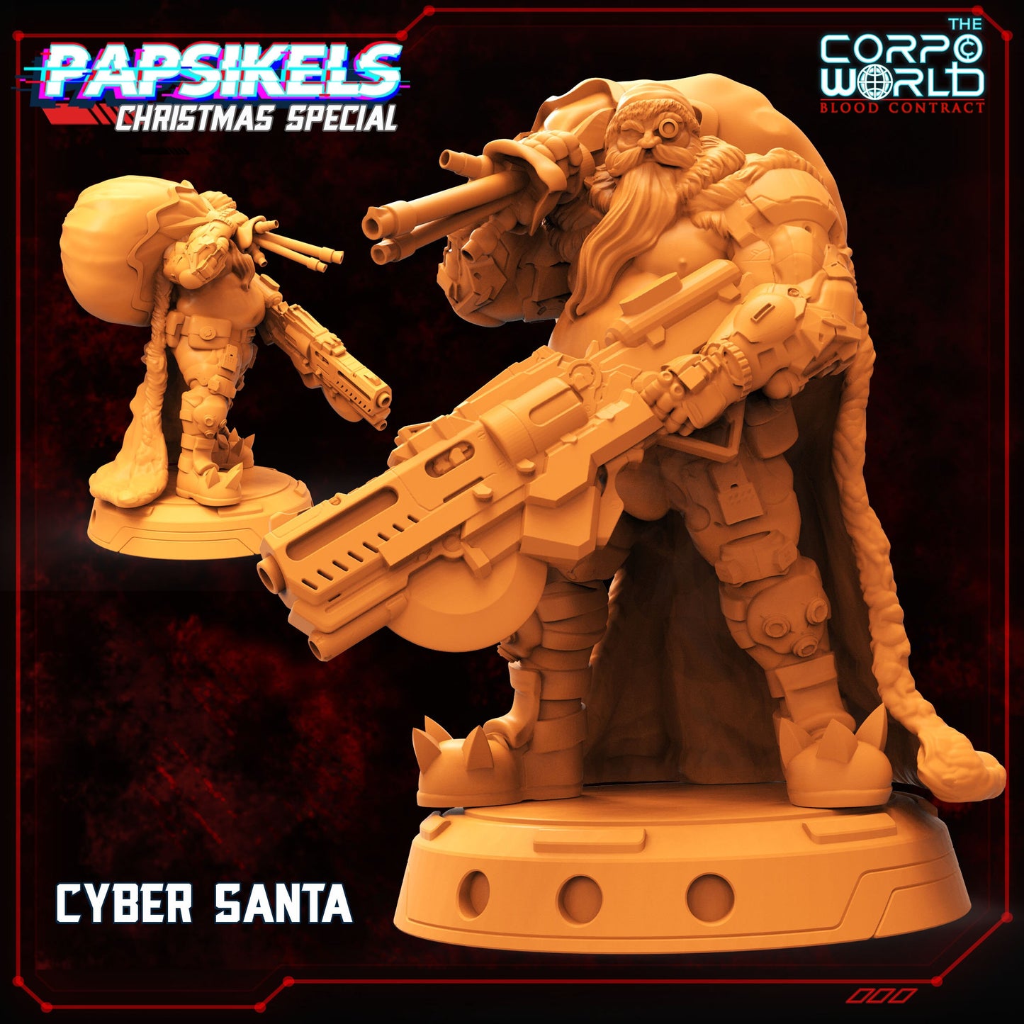 Cyber Santa - Resin miniature - Sci-fi  Miniature - Fantasy Miniature -Tabletop  Miniature  -- Papsikel