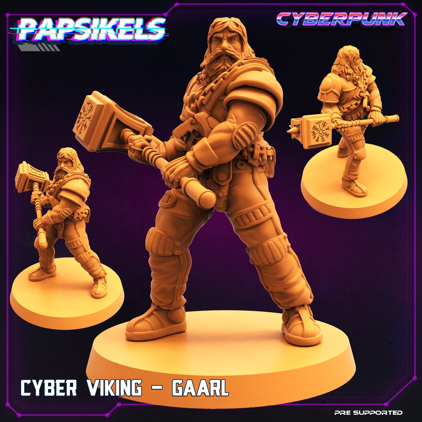 Cyber Viking Gaarl -  Resin Miniature  - Sci-fi  Miniature - Fantasy Miniature -Tabletop  Miniature  - D&D - - Papsikel- Papsikel