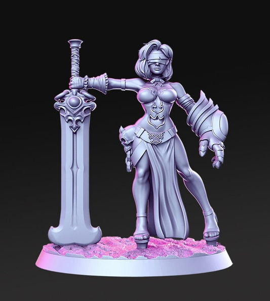 Justicia - 3D Printed Miniature - Fantasy Miniature -Tabletop  Miniature - resin miniature - D&D - RN Estudio