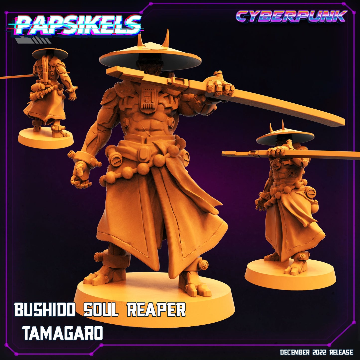 Bushido Tamagaro - Resin Miniature - Tabletop miniature - Fantasy Miniature - 32mm - D&D - Sci-fi Miniature - Papsikel