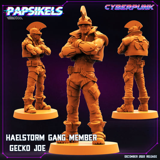 Haelstorm Gang Member Gecko Joe -  Resin Miniature - Tabletop  miniature - Fantasy Miniature - 32mm - D&D -  Sci-fi Miniature - Papsikel