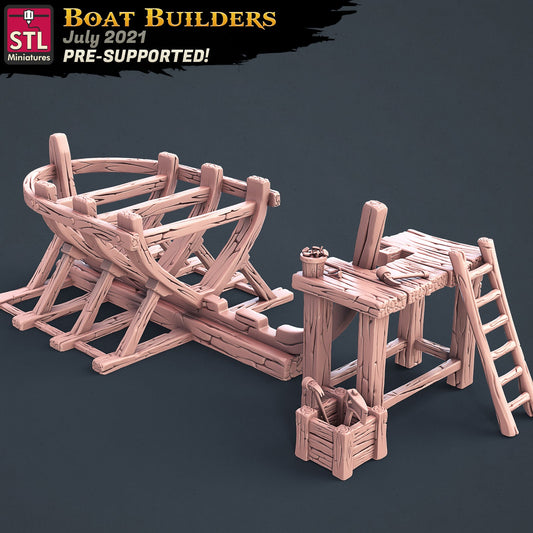 Builder Boat - Tabletop  miniature - Fantasy - 32mm - D&D  Resin Miniature DnD