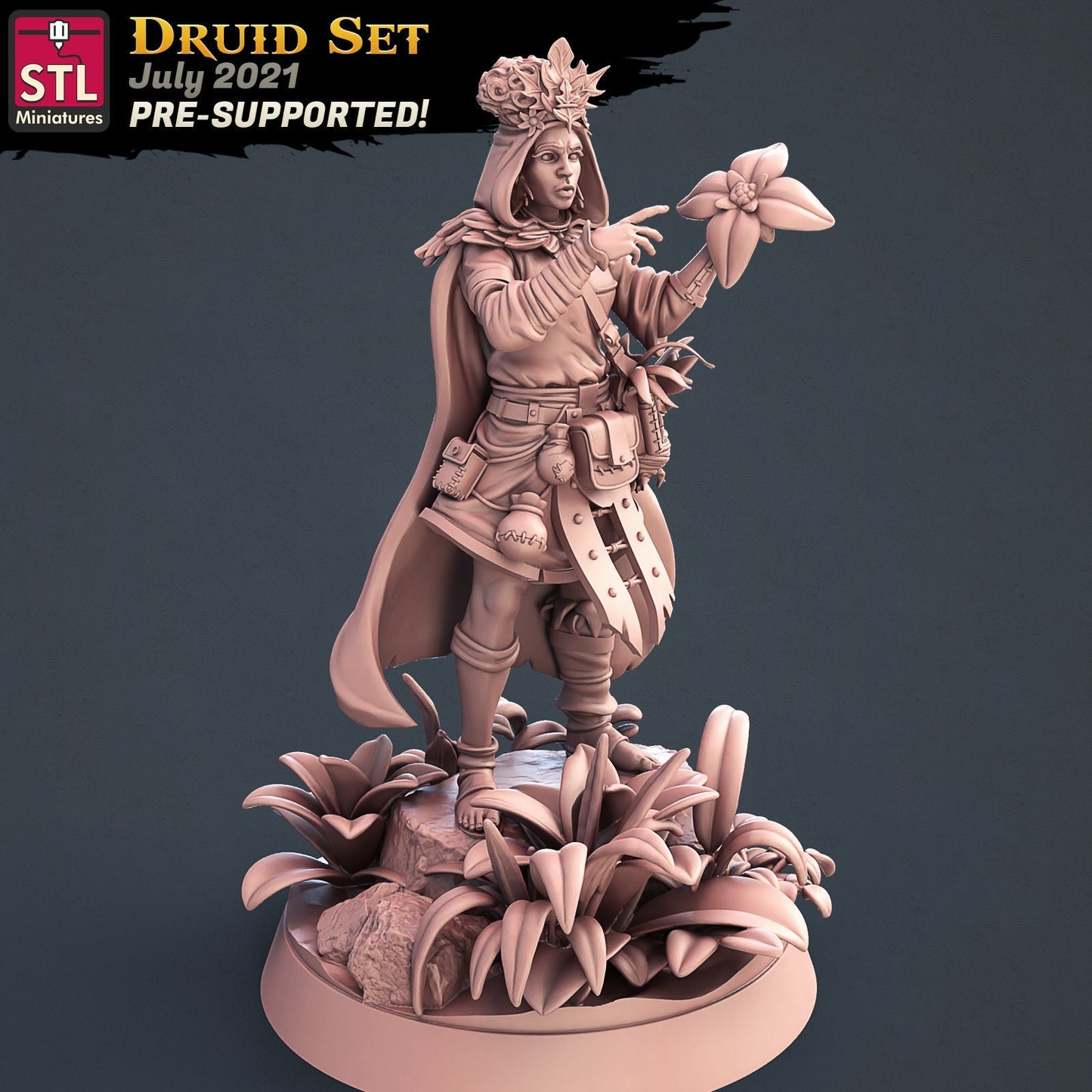 Druid Female - Tabletop  miniature - Fantasy - 32mm - D&D  Resin Miniature DnD