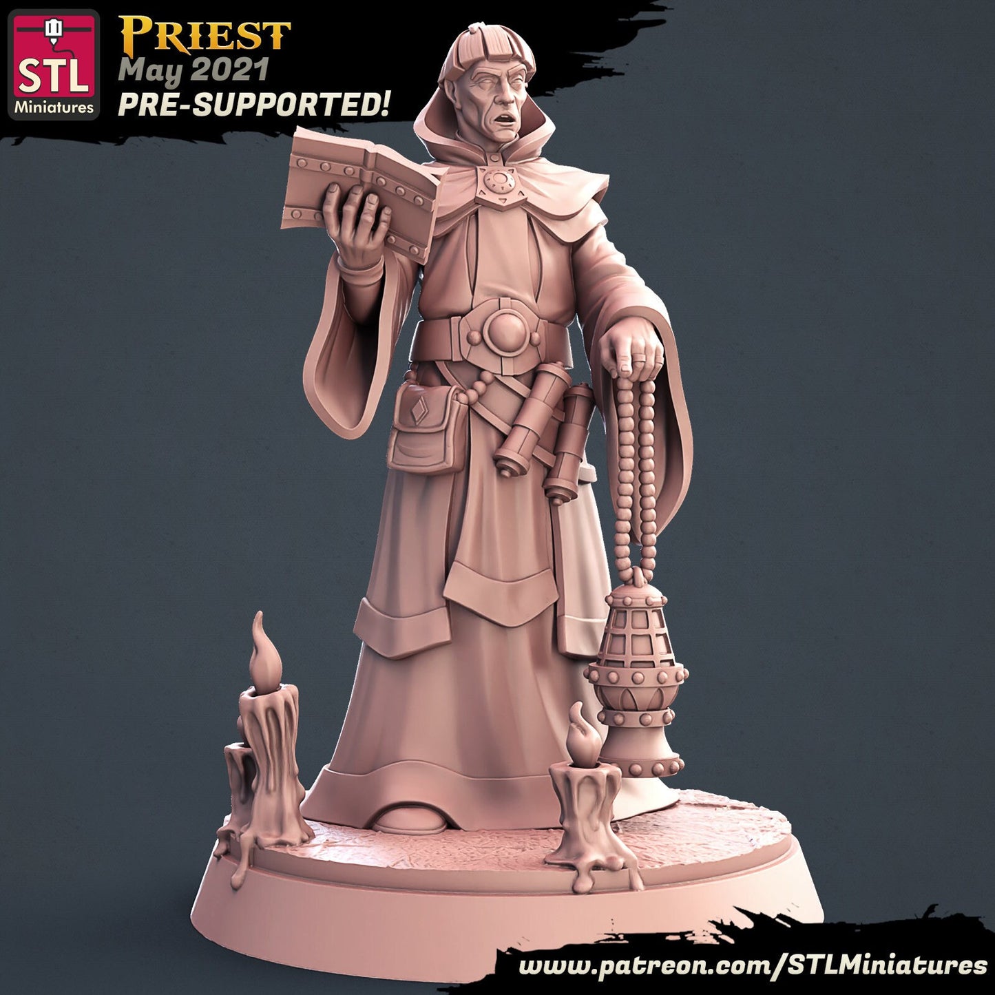 Graveyard Priest - Tabletop  miniature - Fantasy - 32mm - D&D  Resin Miniature