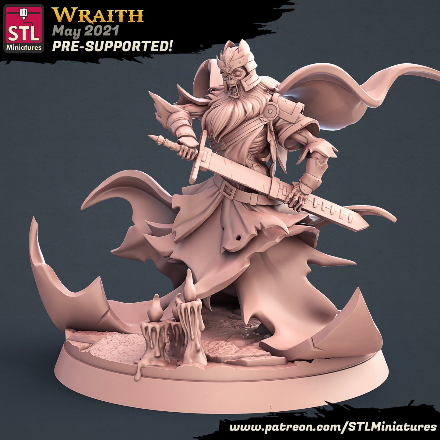 Graveyard Wraith - Tabletop  miniature - Fantasy - 32mm - D&D  Resin Miniature