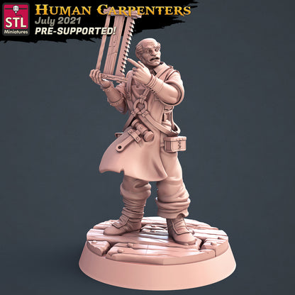 Humans Carpenters - Tabletop  miniature - Fantasy - 32mm - D&D  Resin Miniature