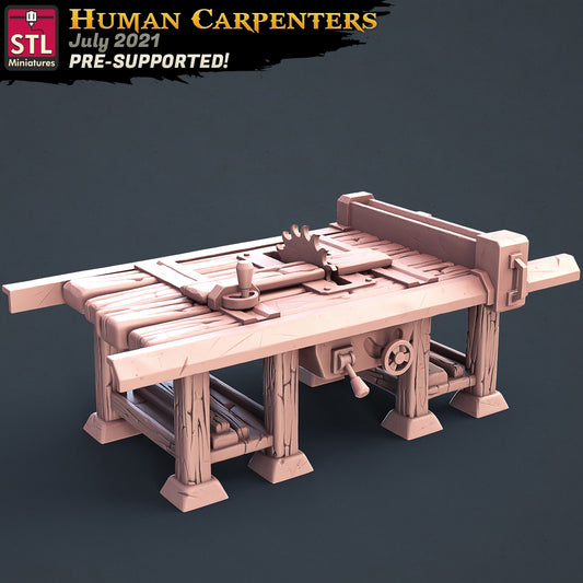 Carpenter table saw - Tabletop  miniature - Fantasy - 32mm - D&D  Resin Miniature