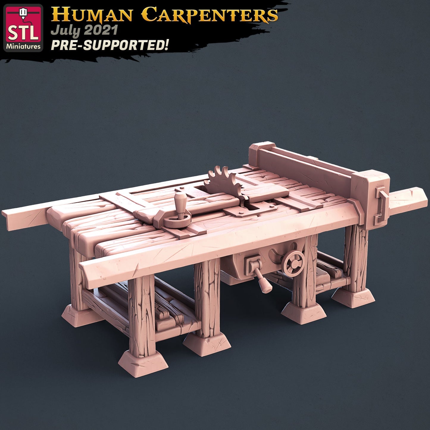Carpenter table saw - Tabletop  miniature - Fantasy - 32mm - D&D  Resin Miniature DnD