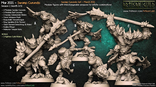 Swamp Gurunda - Tabletop  miniature - Fantasy - 32mm - D&D  Resin Miniature - Artisan Guild DnD