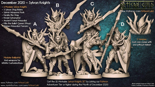 Sylvan Knights - Tabletop  miniature - Fantasy - 32mm - D&D  Resin Miniature - Artisan Guild DnD