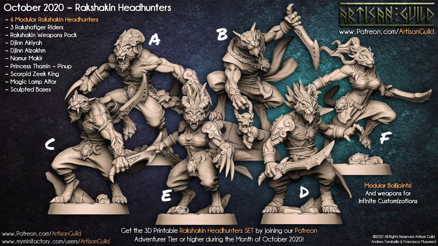 Rakshakin Headhunters - Tabletop  miniature - Fantasy - 32mm - D&D  Resin Miniature - Artisan Guild