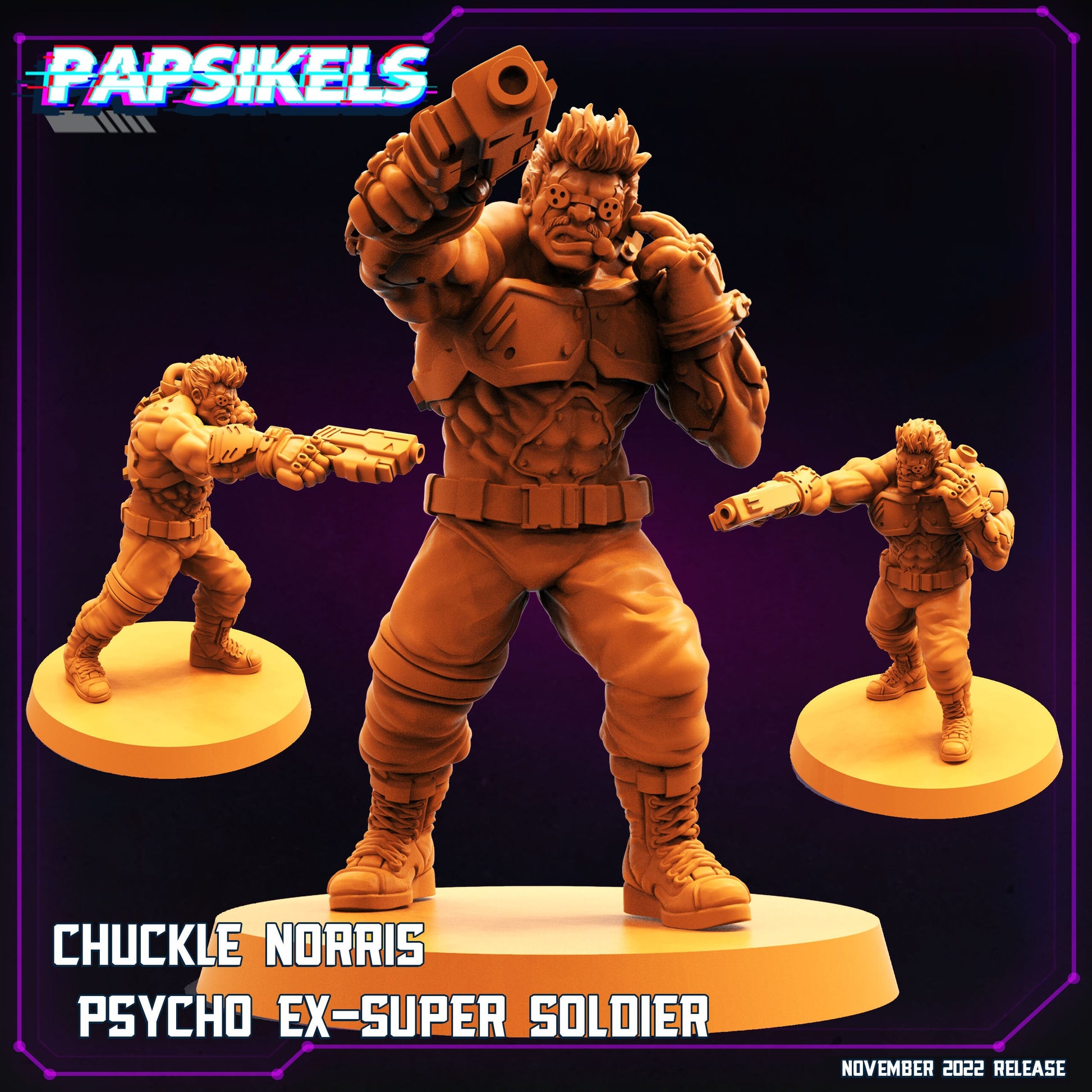 Chuckle Norris - Resin Miniature - Sci-fi Miniature - Fantasy Miniature -Tabletop Miniature - D&D -- Papsikel