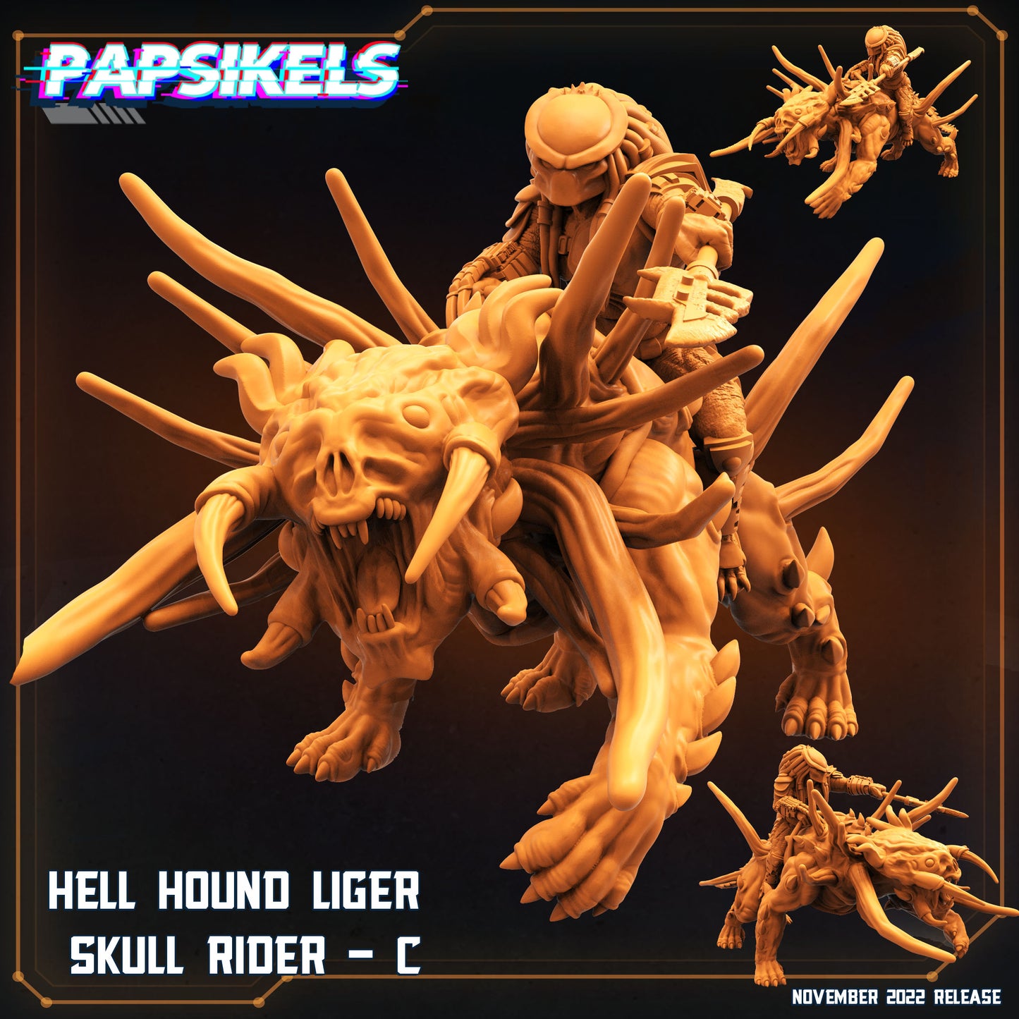 Hell Hound -  Resin Miniature - Tabletop  miniature - Fantasy Miniature - 32mm - D&D Sci-fi Miniature - Papsikel