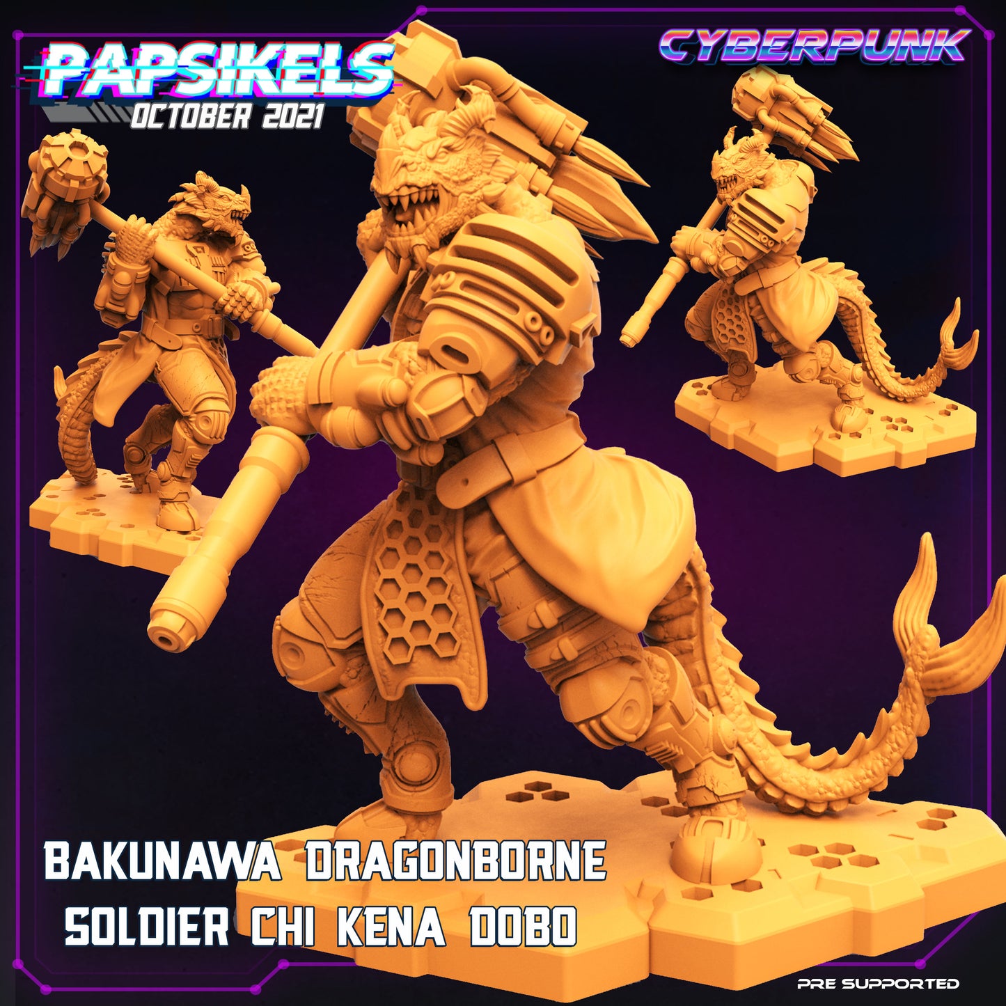 Bakunawa Chi Ken -  Resin Miniature - Tabletop  miniature - Fantasy Miniature - 32mm - D&D Sci-fi Miniature - Papsikel