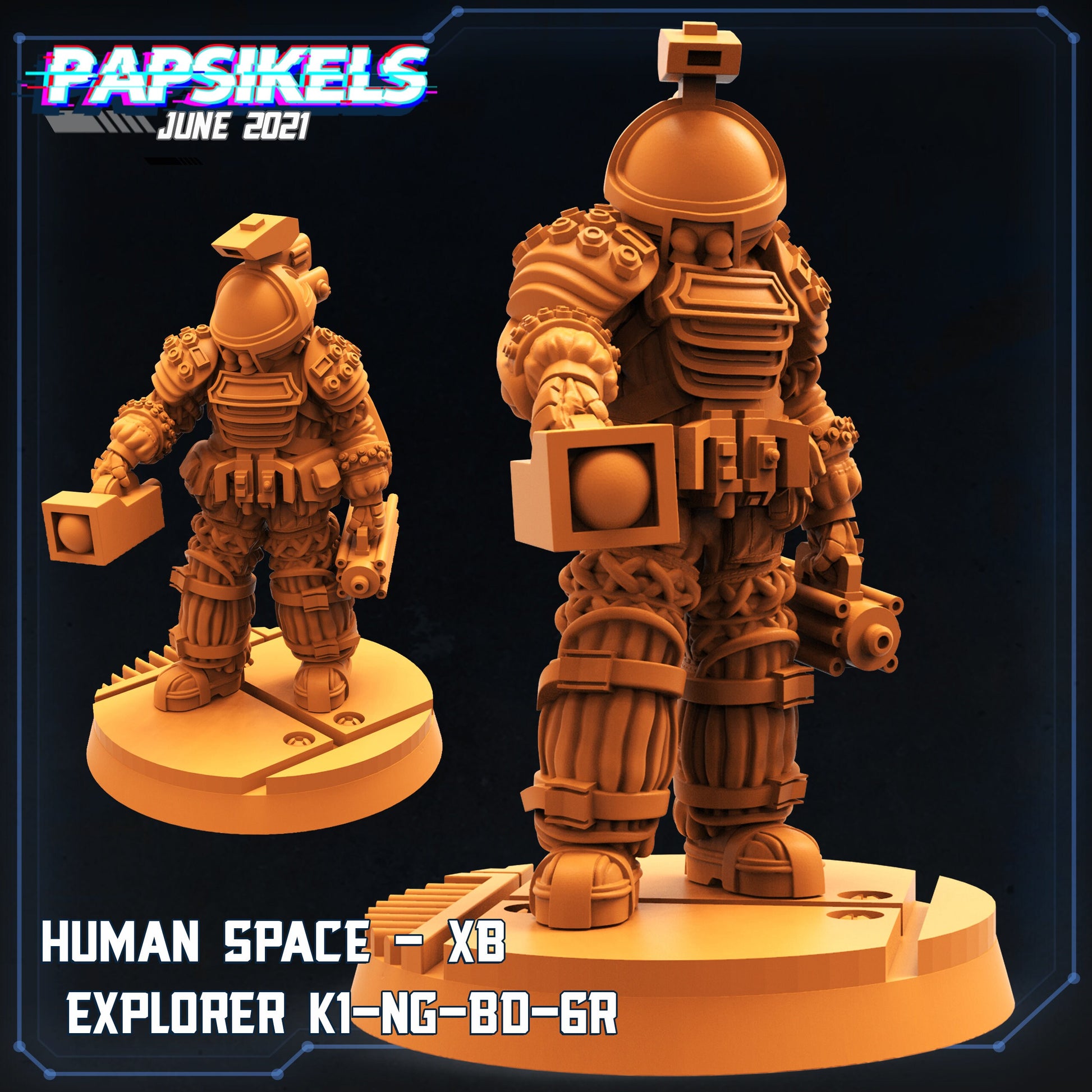 Human Space Explorer XB X1 - Resin Miniature - Tabletop miniature - Fantasy Miniature - 32mm - D&D Sci-fi Miniature- Papsikel