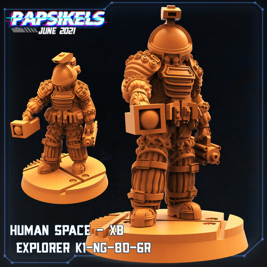 Human Space Explorer XB X1 - Resin Miniature - Tabletop miniature - Fantasy Miniature - 32mm - D&D Sci-fi Miniature- Papsikel