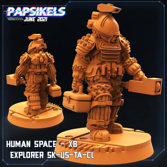 Human Space Explorer XB  -  Resin Miniature - Tabletop  miniature - Fantasy Miniature - 32mm - D&D Sci-fi Miniature - Papsikel