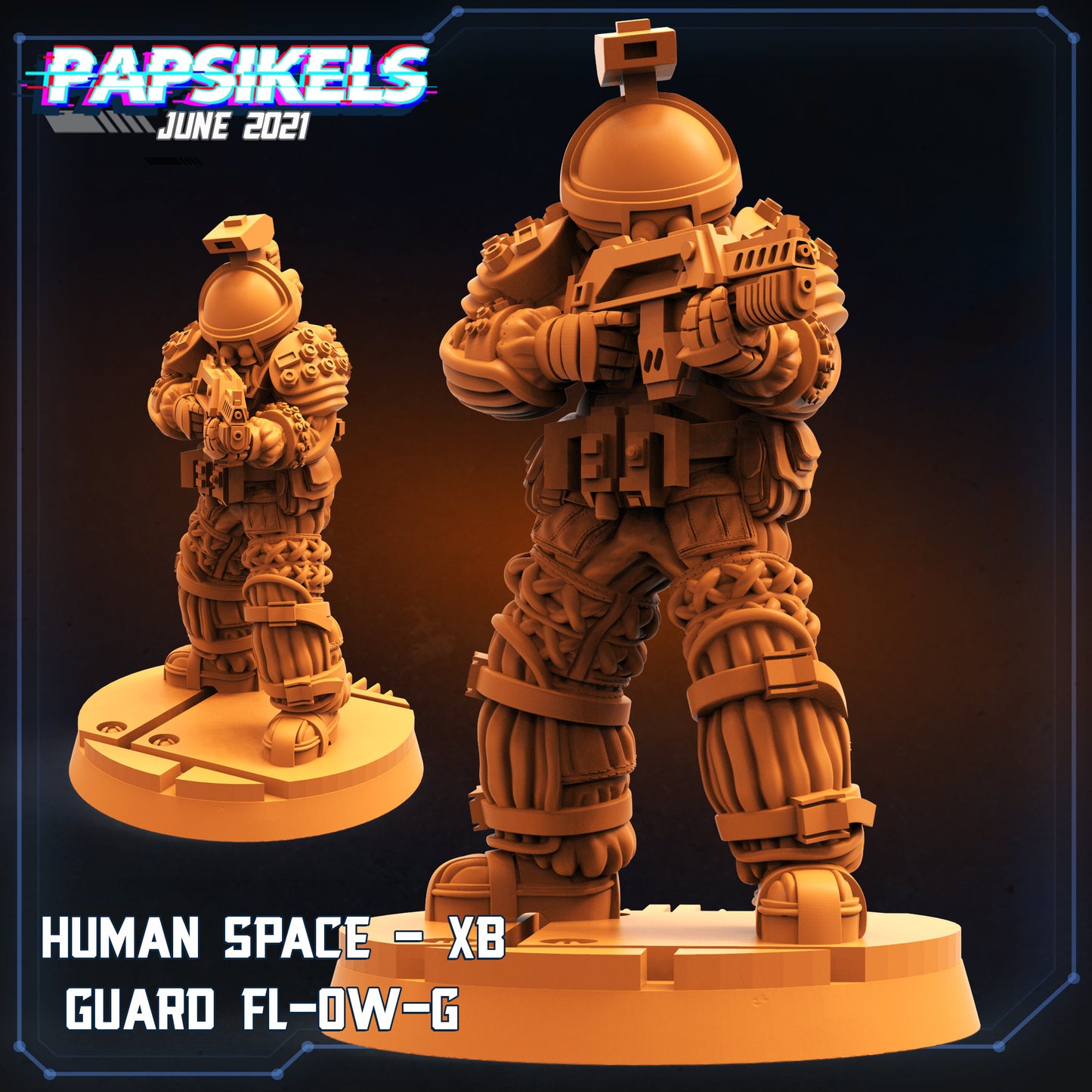 Human Space Guard XB  -  Resin Miniature - Tabletop  miniature - Fantasy Miniature - 32mm - D&D Sci-fi Miniature - Papsikel