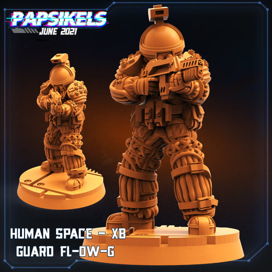 Human Space Guard XB - Resin Miniature - Tabletop miniature - Fantasy Miniature - 32mm - D&D Sci-fi Miniature - Papsikel