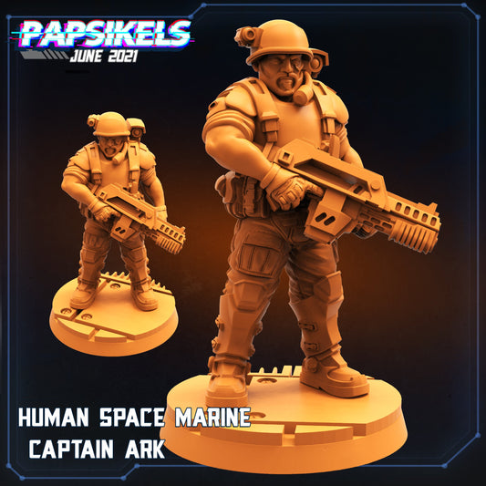 Space captain Ark - Resin Miniature - Tabletop miniature - Fantasy Miniature - 32mm - D&D Sci-fi Miniature - Papsikel