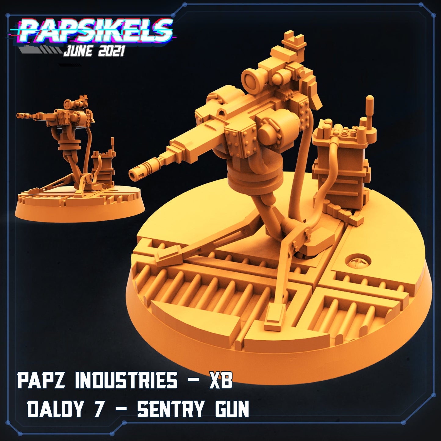 Papz Industrie Entry Gun 1 -  Resin Miniature - Tabletop  miniature - Fantasy Miniature - 32mm - D&D -  Sci-fi Miniature - Papsikel