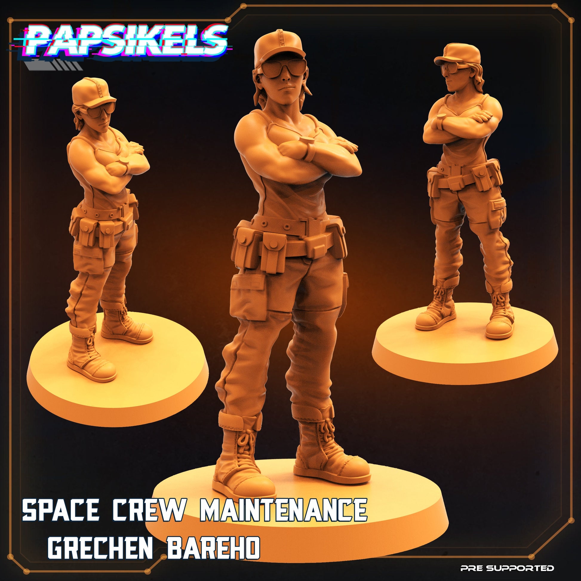 Space Crew Maintenance Grechen - Resin Miniature - Tabletop miniature - Fantasy Miniature - 32mm - D&D - Sci-fi Miniature - Papsikel