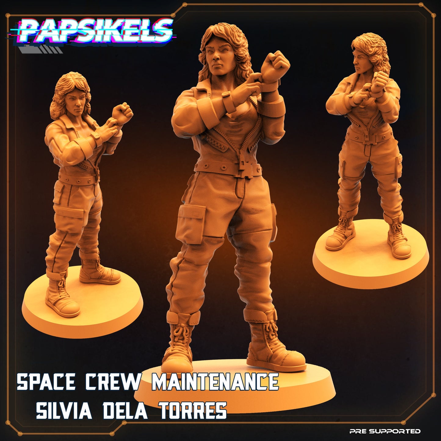 Space Crew Maintenance Sylvia - Resin Miniature - Tabletop miniature - Fantasy Miniature - 32mm - D&D - Sci-fi Miniature - Papsikel