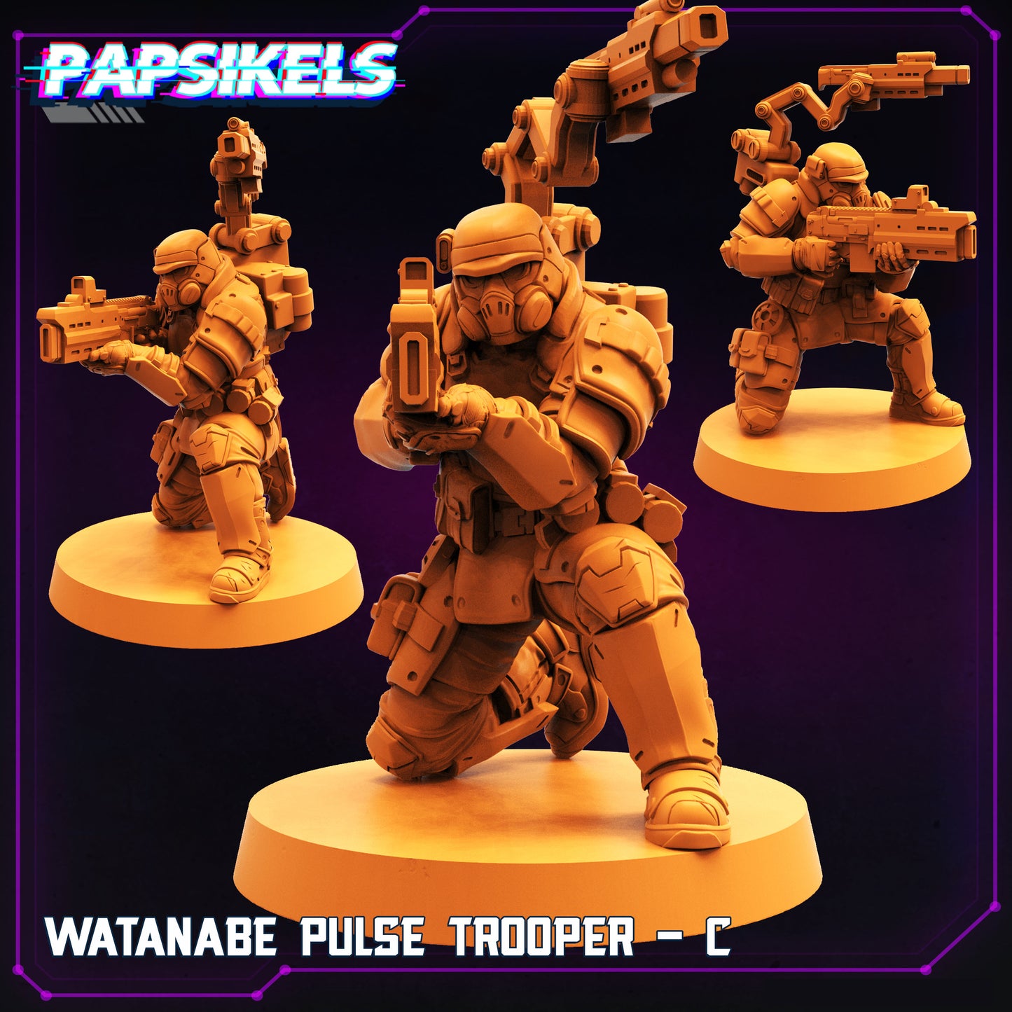 Watanabe Pulse Troopers - Resin Miniature - Tabletop miniature - Fantasy Miniature - 32mm - D&D - Sci-fi Miniature - Papsikel