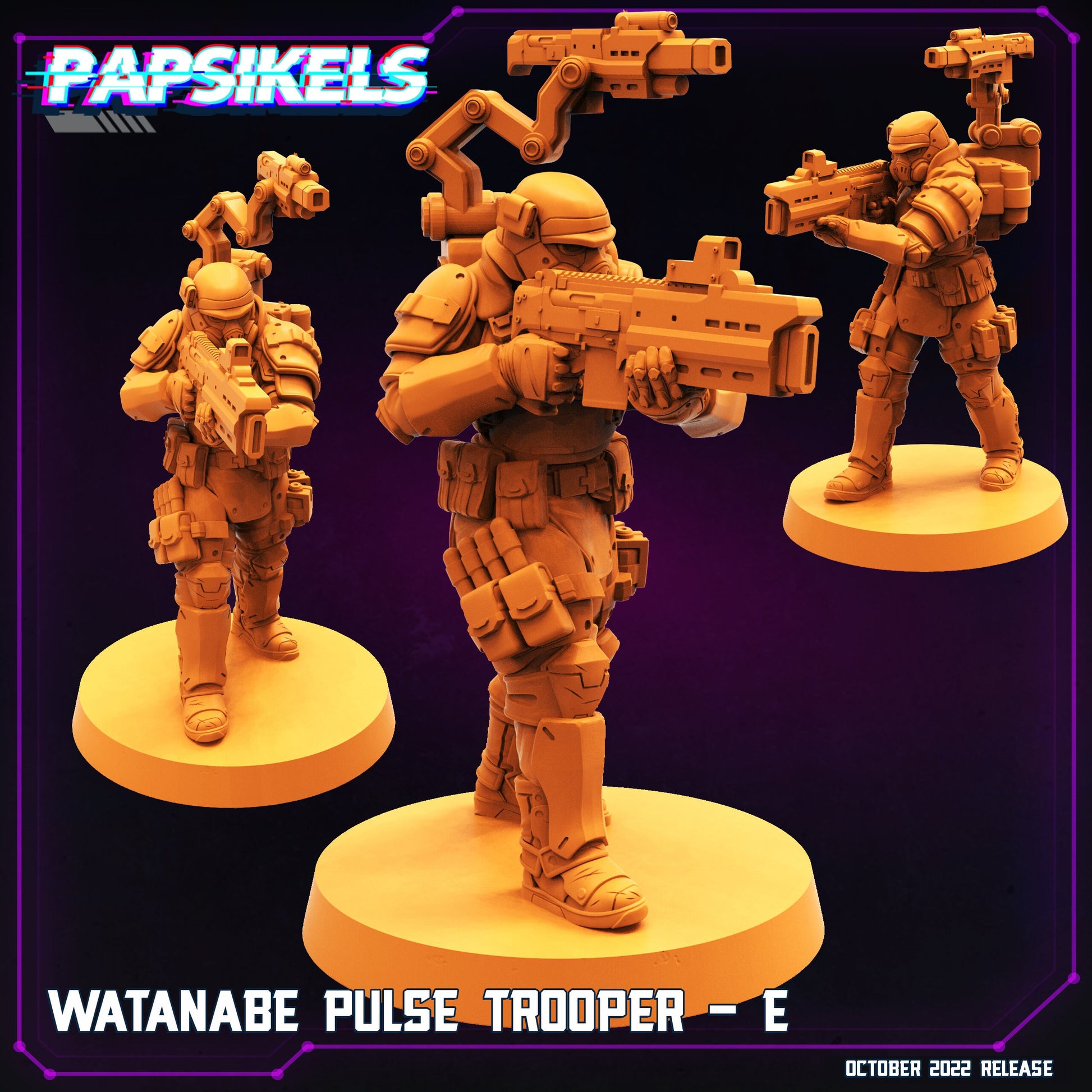 Watanabe Pulse Troopers - Resin Miniature - Tabletop miniature - Fantasy Miniature - 32mm - D&D - Sci-fi Miniature - Papsikel